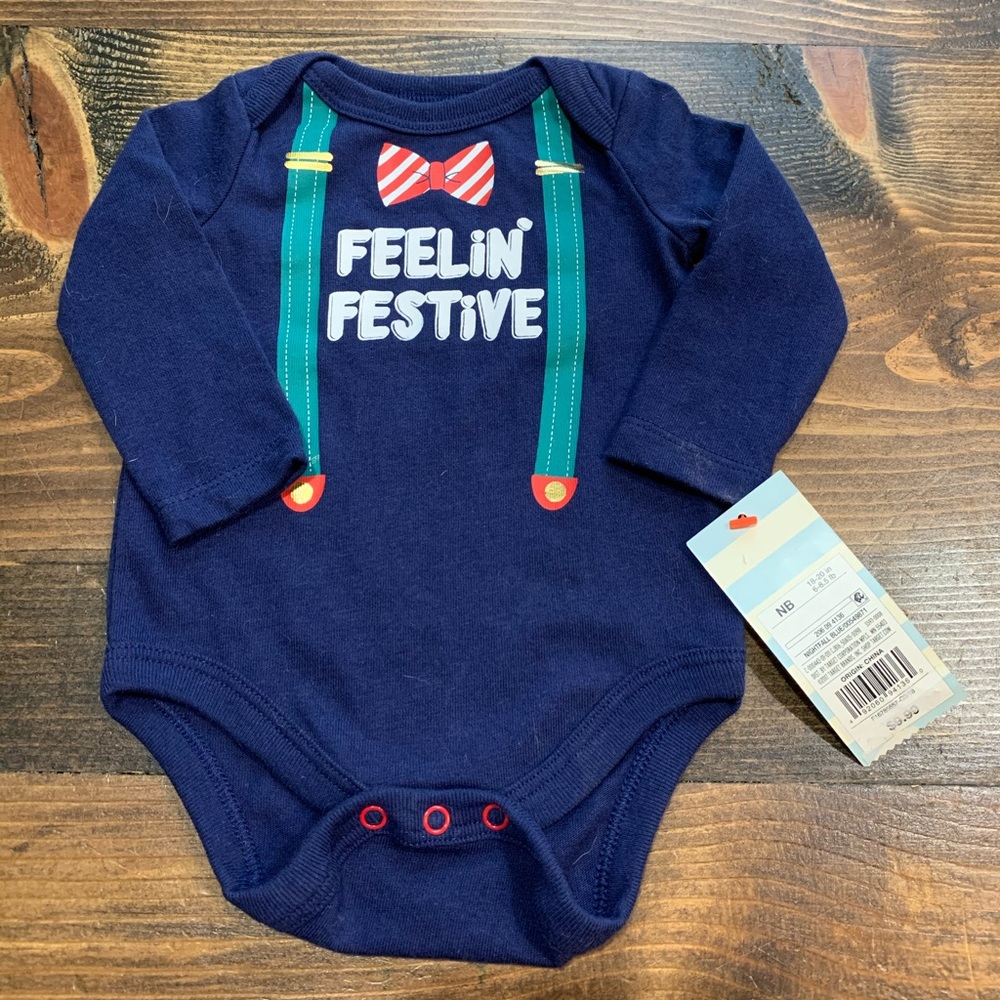 Cat and Jack Christmas Onesie - Size NB
